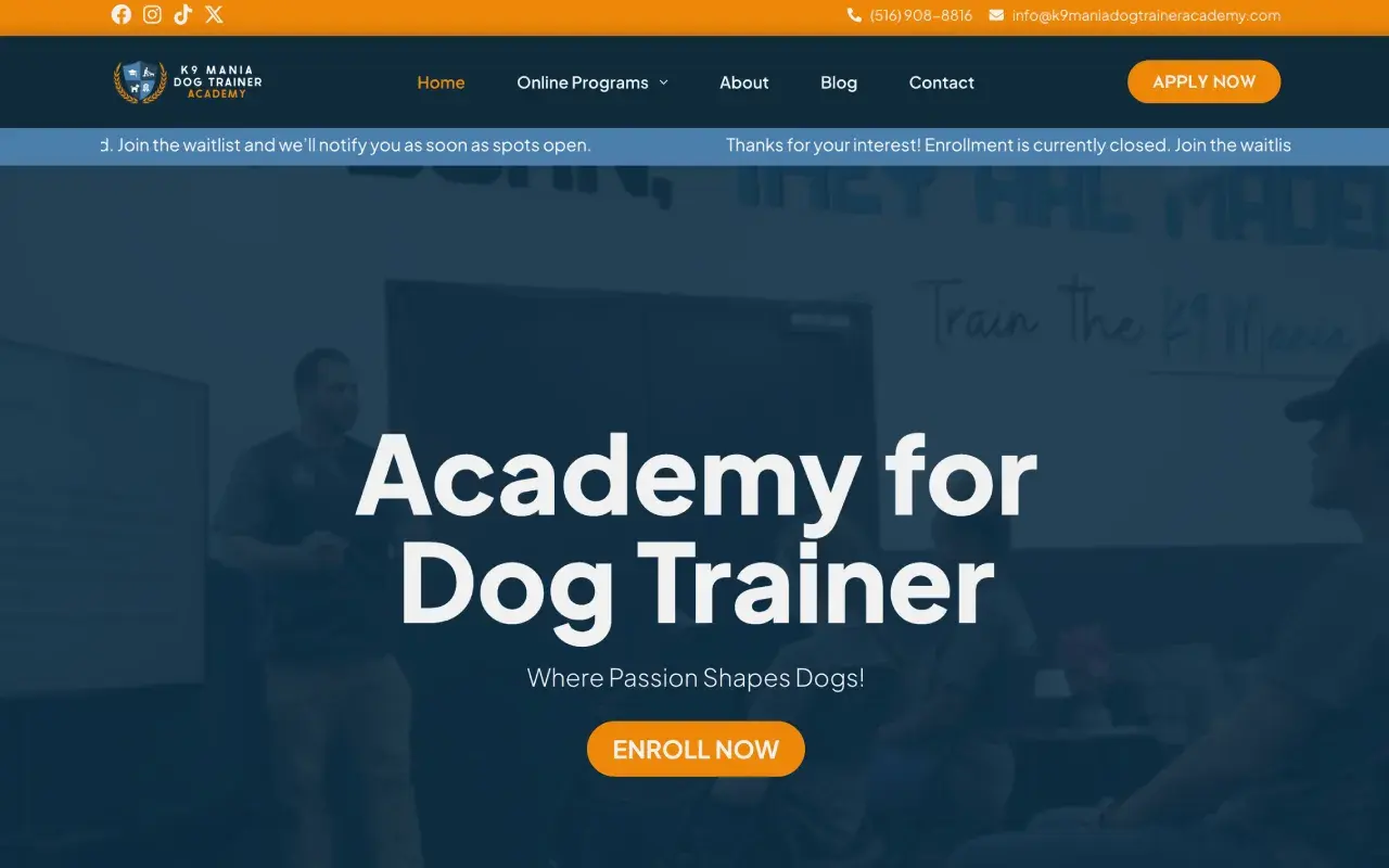 K9 Mania Dog Trainer Academy